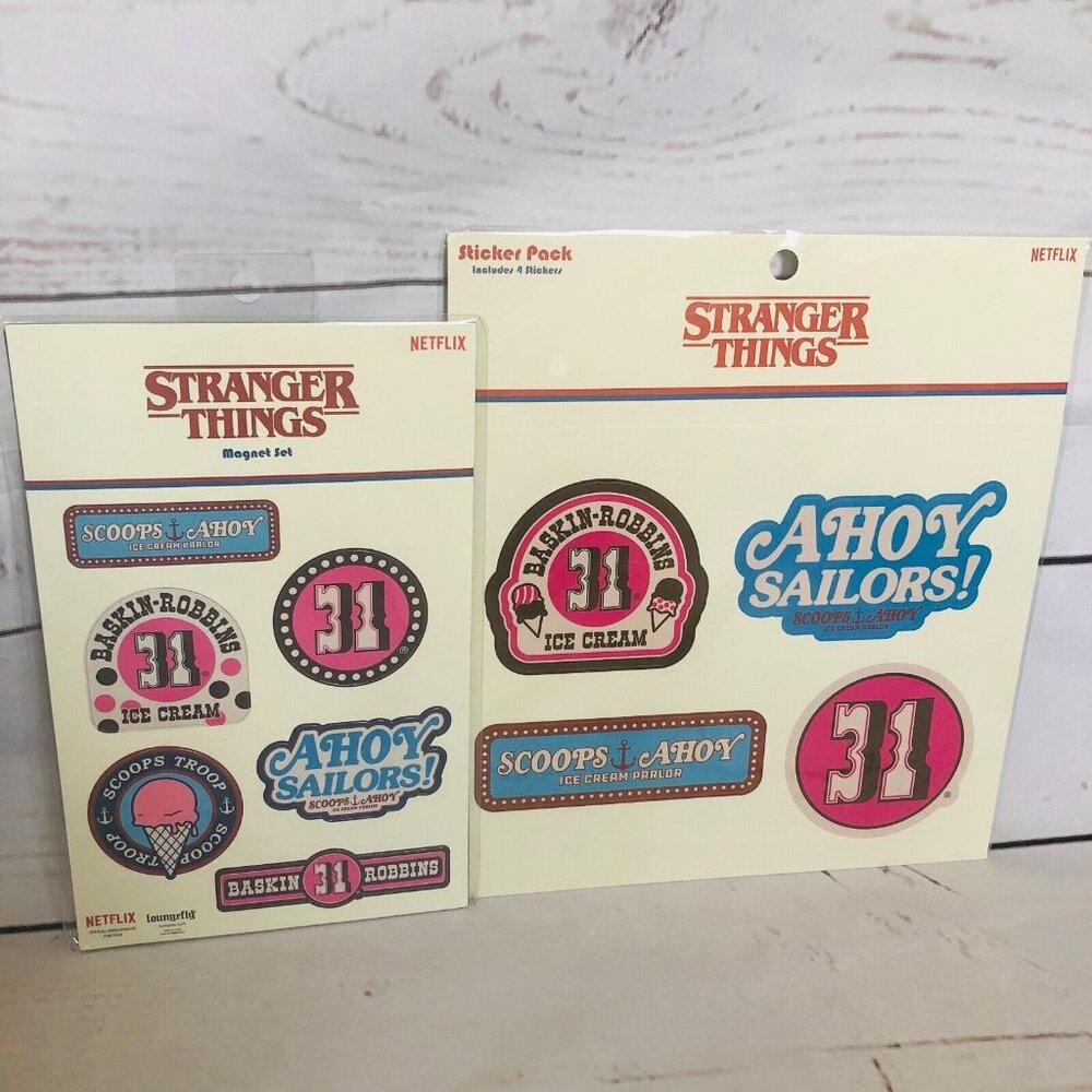 NWT Loungefly Stranger Things Netflix Scoops Ahoy Baskin Robbins Magnet Sticker